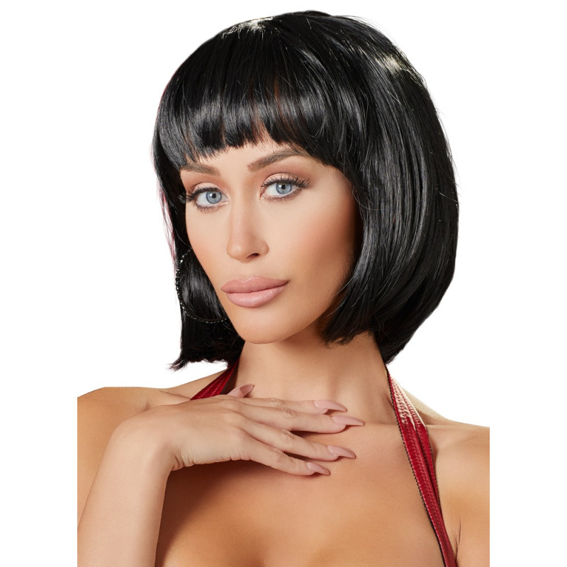 Cottelli Accessoires Perruque Cheveux courts Bob noirs